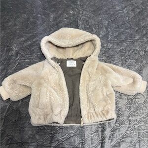 Zara Kids Tan Fleece Puffer Jacket